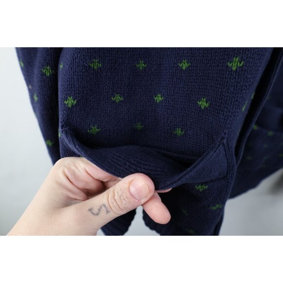 Vtg 90s Y2K Streetwear Mens Medium Crew Rowing Fair Isle Shawl Cardigan Sweater - Picture 5 of 13